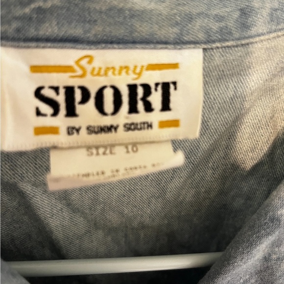 Vintage 80s artsy boho chambray denim button up shirt size large 10 - Picture 3 of 3